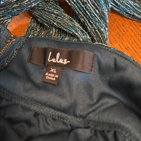 LULUS Ailey Teal Shimmer Dress - Picture 10 of 10